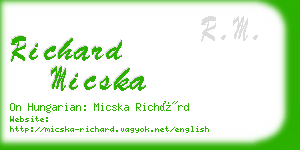 richard micska business card